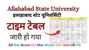 Allahabad State University Time Table 2026