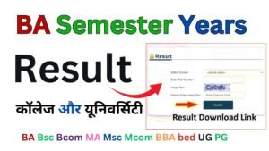 BA Semester Years Result 2026