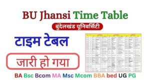 BU Jhansi Time Table 2026