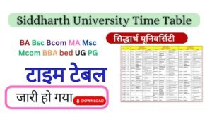 Siddharth University Time Table 2026
