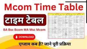 Mcom Time Table 2026