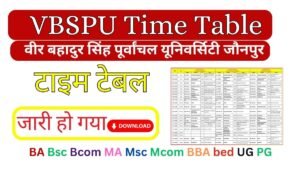 VBSPU UG & PG Exam Time Table 2026