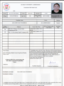 Gujarat University Admit Card 2026