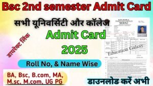 Bsc 2nd semester Admit Card 2026