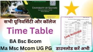 Kalyani University Time Table 2026