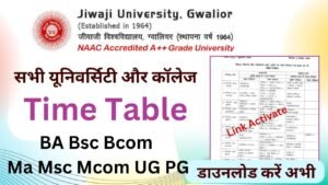 Jiwaji University Time Table 2026