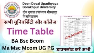 Gorakhpur University Time Table 2026
