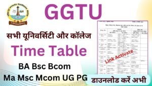 GGTU Time Table 2026