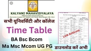 Kalyani University Time Table 2026