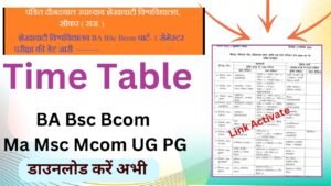 Shekhawati University Time Table 2026