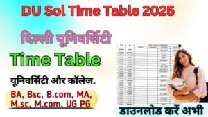 DU Sol Time Table 2026