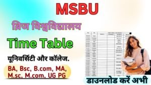 MSBU Time Table 2026