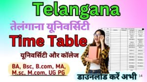 Telangana University Time Table 2026