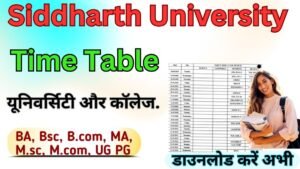 Siddharth University Time Table 2026