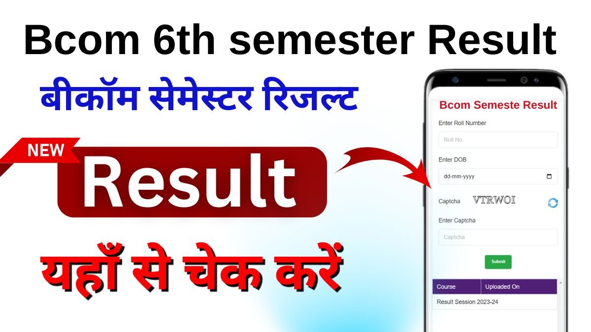 Bcom 6th semester Result 2025