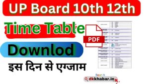 UP Board Time Table 2025