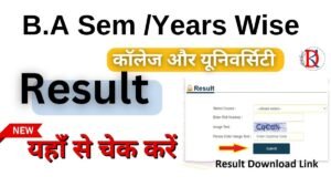 B.A Sem /Years Wise Result 2025 Downlod Link