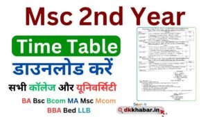Msc 2nd year Time Table 2025