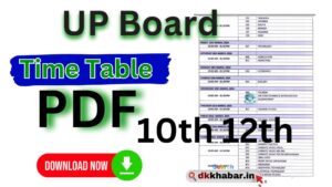 UP Board Time Table 2025 PDF