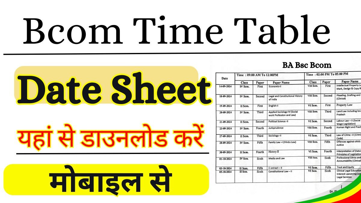 B.com Time Table