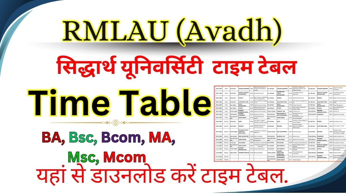 RMLAU Time Table 2024-25
