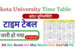 kota University Time Table 2026