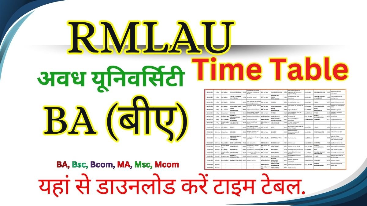 RMLAU Time Table