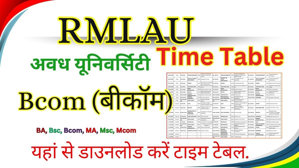 RMLAU Bcom Time Table