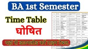 BA 1st Semester Time Table 2026