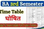 BA 3rd Semester Time Table