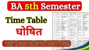 BA 5th Semester Time Table 2026