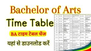 Bachelor of Arts Time Table