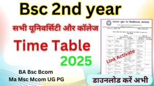 Bsc 2nd year Time Table 2025