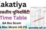 Kakatiya University Time Table 2026