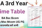 BA Part 3 Time Table 2025