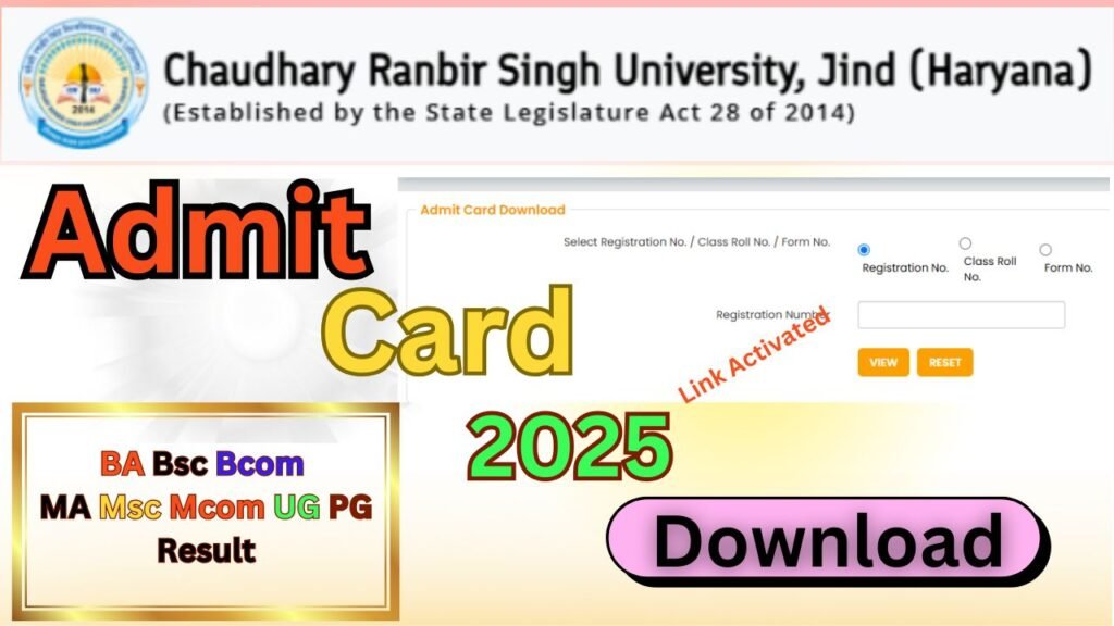 CRSU Admit Card Download 2026
