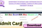 DU SOL University Admit Card 2026