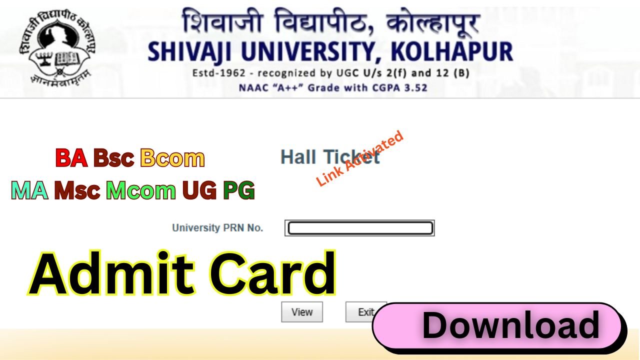 Shivaji University Admit Card 2026