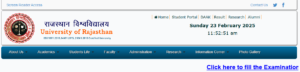 Rajasthan University Time Table 2025