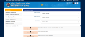 kota University Time Table 2025