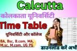 Calcutta University Time Table 2025