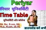 Periyar University Time Table 2025