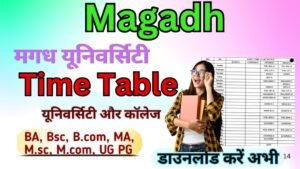 Magadh University Time Table 2026