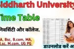 Siddharth University Time Table 2026