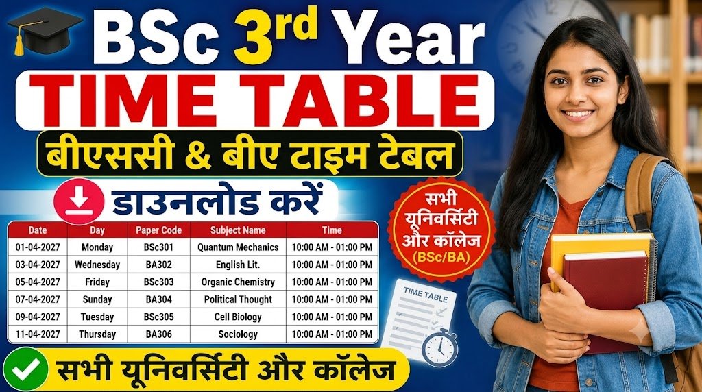 BSc 3rd Year Time Table 2026 PDF Download