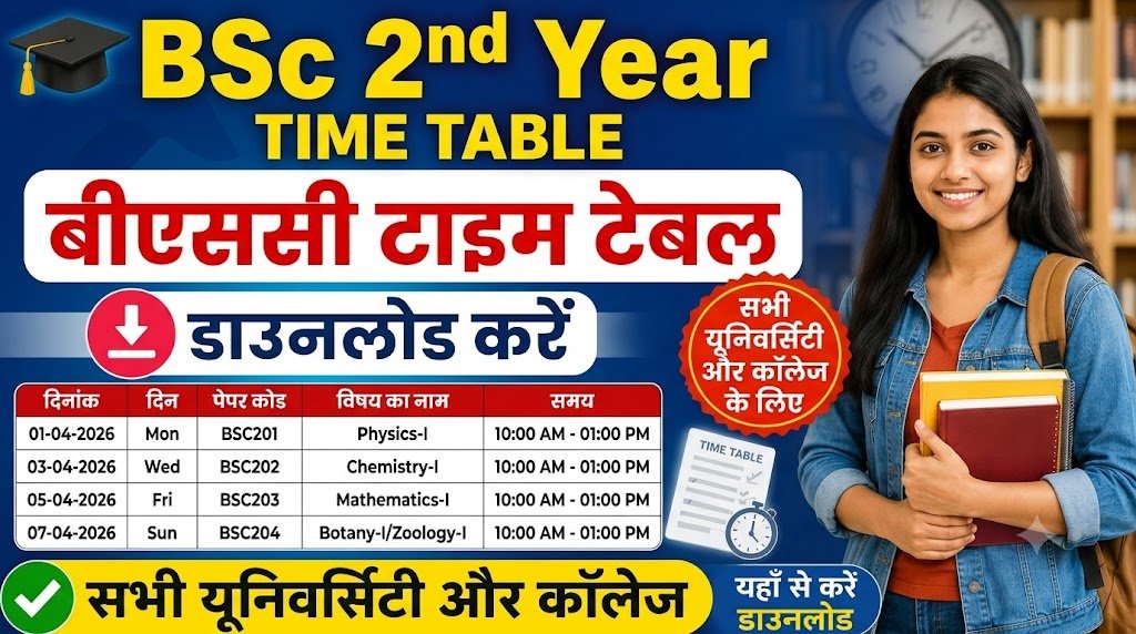 Bsc 2nd year Time Table 2026