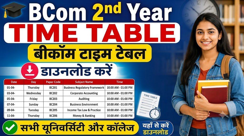 Bcom 2nd​ year Time Table