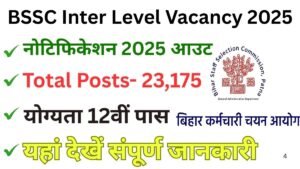 BSSC Inter Level Vacancy 2025