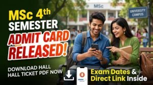 MSc 4th Semester Admit Card 2026