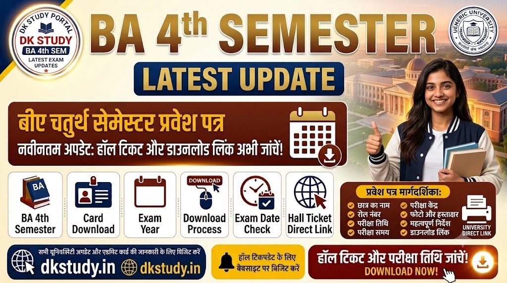 BA 4th Semester Admit Card 2026
